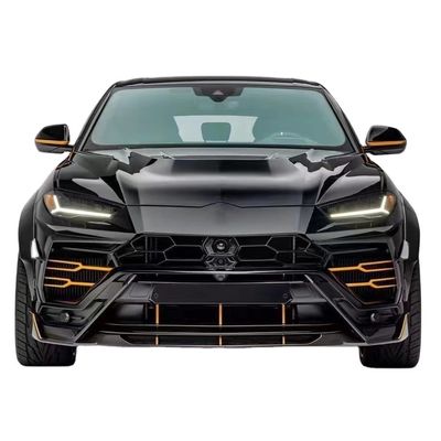 Lamborghini Urus कार्बन फाइबर बॉडी किट के लिए Urus अपग्रेडेड वीओआरएस स्टाइल कार्बन फाइबर फ्रंट लिप डिफ्यूज़र स्पोइलर हुड के साथ वाइड-बॉडी