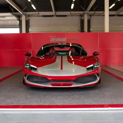 296GTB फेरारी बॉडी किट 296GTB OEM कार्बन फाइबर यूनिवर्सल फ्रंट डिफ्यूज़र स्पोइलर बॉडी किट
