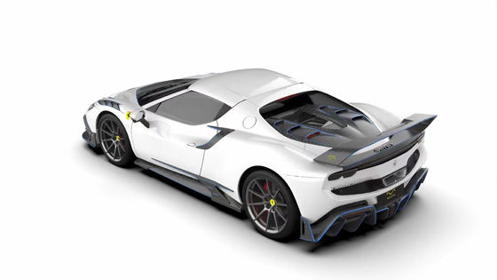 296GTB फेरारी किट कार बॉडी 2021 ड्राई कार्बन फाइबर फ्रंट लिप कार फ्रंट बंपर डिफ्यूज़र