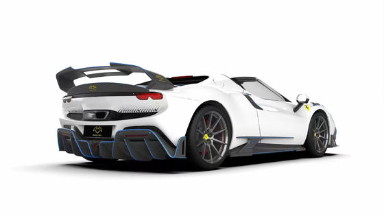 296GTB फेरारी किट कार बॉडी 2021 ड्राई कार्बन फाइबर फ्रंट लिप कार फ्रंट बंपर डिफ्यूज़र