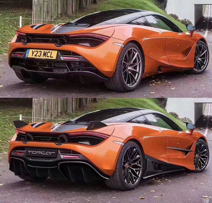 कार्बन फाइबर कार्बन फाइबर बॉडी किट के लिए मैकलेरन 720S 720 अपग्रेड TOPCAR शैली फ्रंट फावड़ा रियर डिफ्यूज़र स्पोइलर कवर