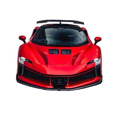 SF90FXX फेरारी SF90 बॉडी किट फ्रंट एंड रियर कार बंपर साइड स्कर्ट हुड टेललाइट्स