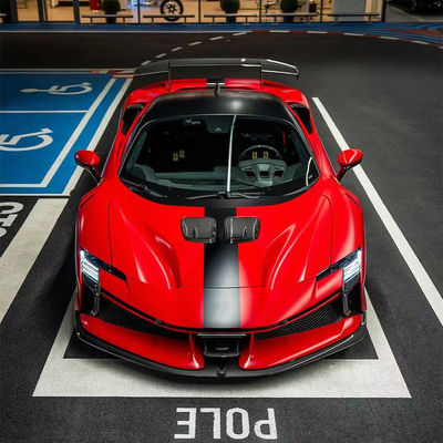 SF90FXX फेरारी SF90 बॉडी किट फ्रंट एंड रियर कार बंपर साइड स्कर्ट हुड टेललाइट्स