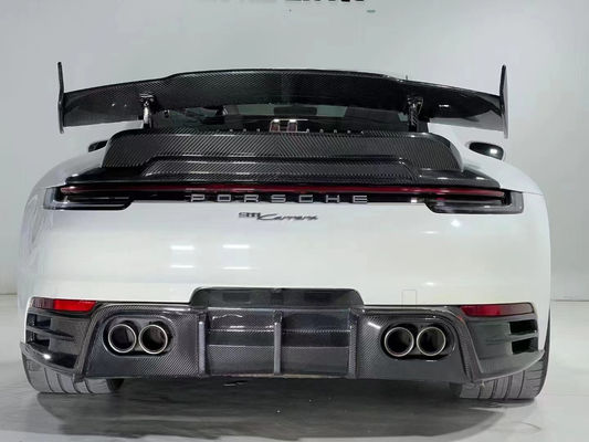 पोर्श 911 992 कार्बन फाइबर बॉडी किट के लिए ऑटो पार्ट्स 911 992 अपग्रेड ब्रा-शैली फ्रंट फावड़ा डिफ्यूज़र स्पोइलर बॉडी किट