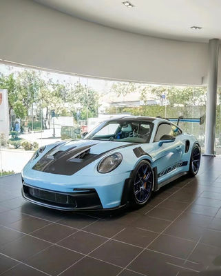 नीली पोर्श बॉडी किट 992 GT3RS स्टाइल सूखी कार्बन फाइबर हुड