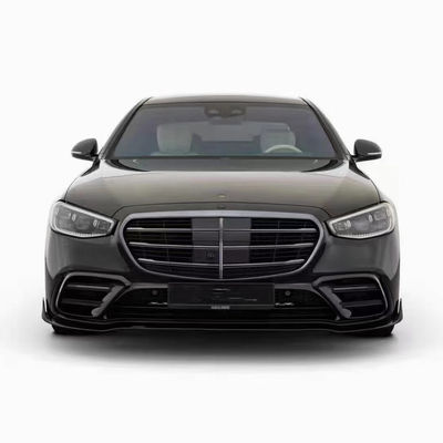 मर्सिडीज एस-क्लास W223 S400 S450 कार्बन फाइबर बॉडी किट W223 मेबाच अपग्रेड BUS स्टाइल फ्रंट फावड़ा डिफ्यूज़र स्पोइलर के लिए