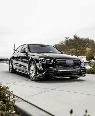 मर्सिडीज एस-क्लास W223 S400 S450 कार्बन फाइबर बॉडी किट W223 मेबाच अपग्रेड BUS स्टाइल फ्रंट फावड़ा डिफ्यूज़र स्पोइलर के लिए
