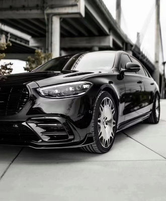 मर्सिडीज एस-क्लास W223 S400 S450 कार्बन फाइबर बॉडी किट W223 मेबाच अपग्रेड BUS स्टाइल फ्रंट फावड़ा डिफ्यूज़र स्पोइलर के लिए