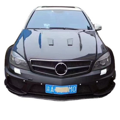 मर्सिडीज W204 C63 बॉडी किट के लिए W204 उन्नत ब्लैक सीरीज स्टाइल फ्रंट और रियर बंपर हुड वाइडबॉडी किट